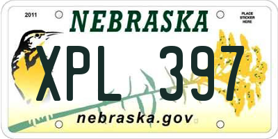 NE license plate XPL397