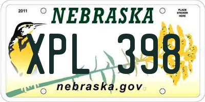 NE license plate XPL398
