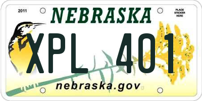 NE license plate XPL401
