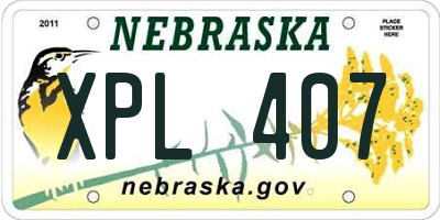 NE license plate XPL407