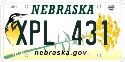 NE license plate XPL431