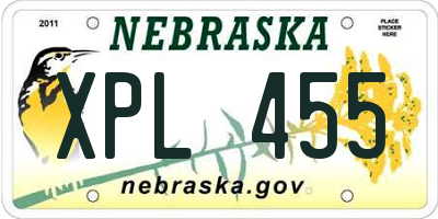 NE license plate XPL455