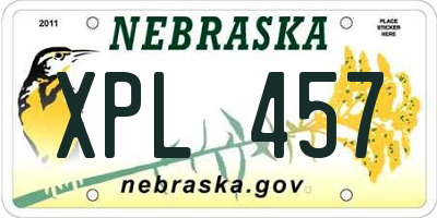 NE license plate XPL457