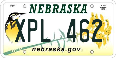 NE license plate XPL462