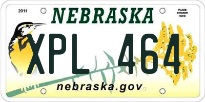 NE license plate XPL464