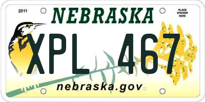 NE license plate XPL467