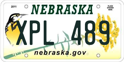 NE license plate XPL489