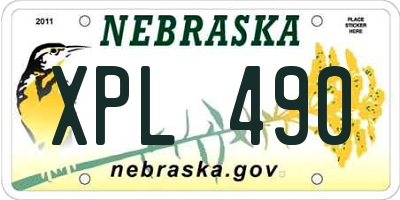 NE license plate XPL490