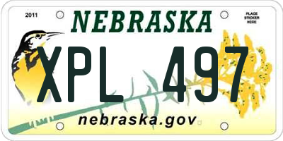 NE license plate XPL497