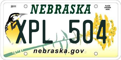 NE license plate XPL504