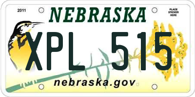 NE license plate XPL515