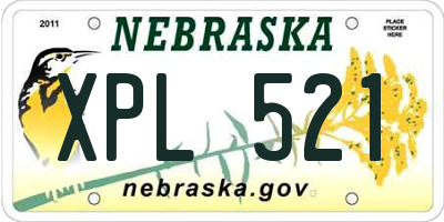 NE license plate XPL521