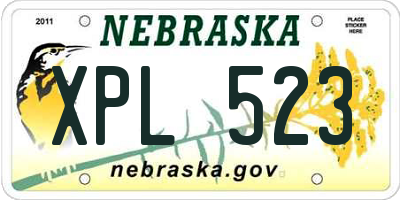 NE license plate XPL523