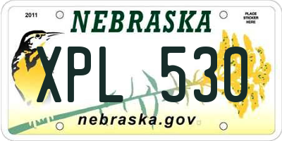 NE license plate XPL530