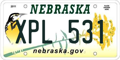 NE license plate XPL531