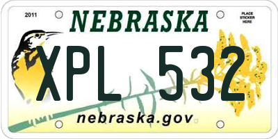 NE license plate XPL532