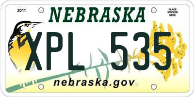 NE license plate XPL535