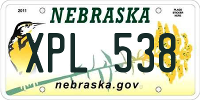 NE license plate XPL538