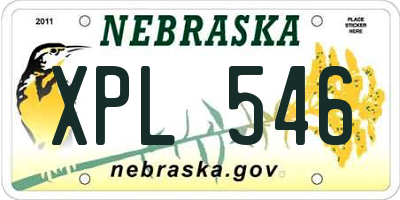 NE license plate XPL546