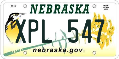 NE license plate XPL547