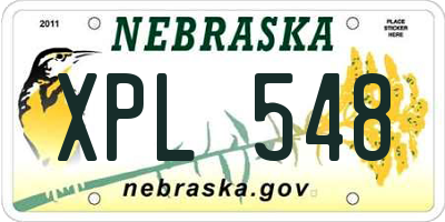 NE license plate XPL548