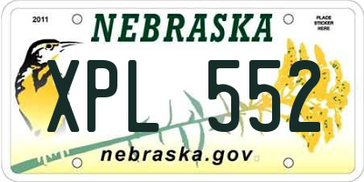 NE license plate XPL552