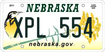 NE license plate XPL554