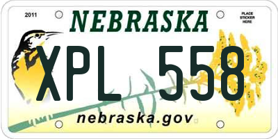 NE license plate XPL558