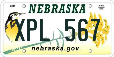 NE license plate XPL567