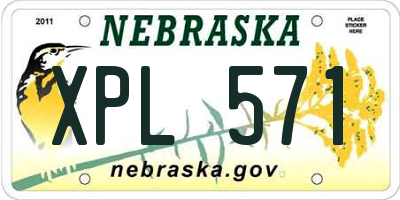 NE license plate XPL571