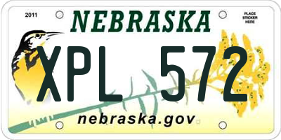 NE license plate XPL572