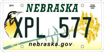 NE license plate XPL577