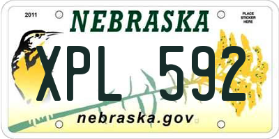 NE license plate XPL592