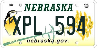 NE license plate XPL594