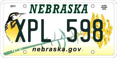 NE license plate XPL598