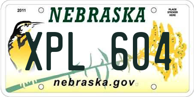 NE license plate XPL604