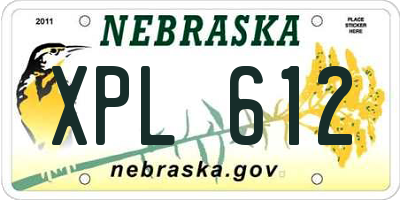 NE license plate XPL612