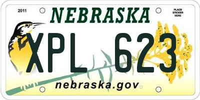 NE license plate XPL623