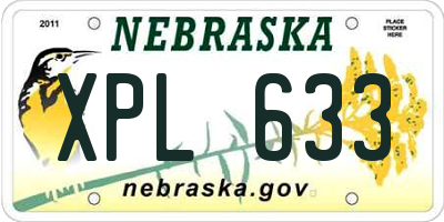 NE license plate XPL633
