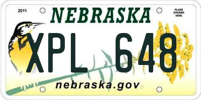 NE license plate XPL648