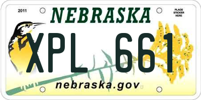 NE license plate XPL661