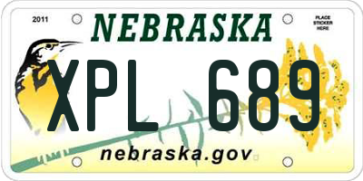 NE license plate XPL689