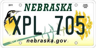 NE license plate XPL705