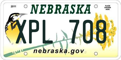 NE license plate XPL708