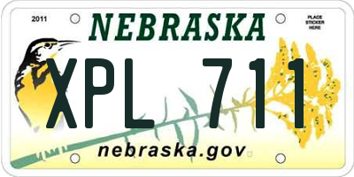 NE license plate XPL711