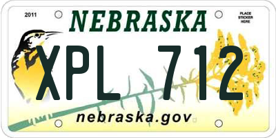 NE license plate XPL712