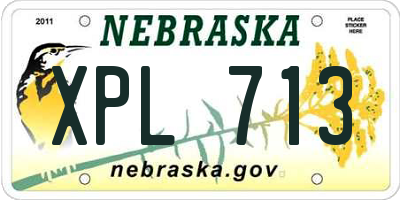 NE license plate XPL713
