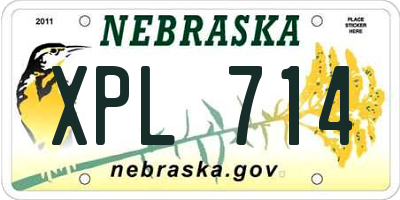 NE license plate XPL714