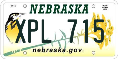 NE license plate XPL715
