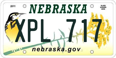 NE license plate XPL717